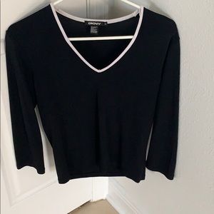 3/4 sleeve black DKNY shirt